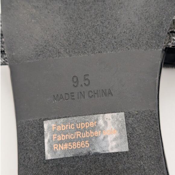 Abound Imani Flat Sandals Rhinestone Slip-On Women's Black Size US9.5 EU40 - Picture 10 of 11